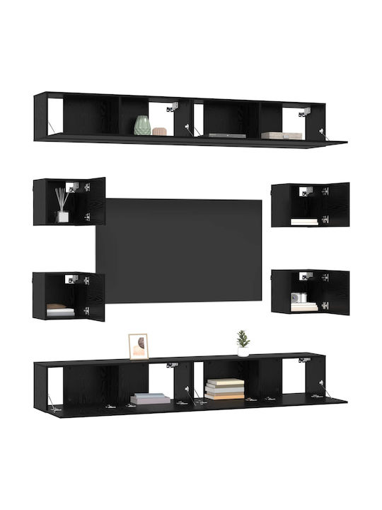 vidaXL Wohnzimmer TV-Einheit Schwarze Eiche M100xB30xH30cm