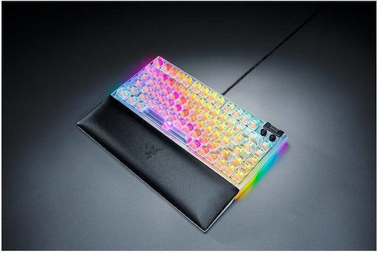 Razer BlackWidow V4 Gaming Mechanical Keyboard 75% with Razer Orange Switches and RGB Lighting English US Phantom White Edition