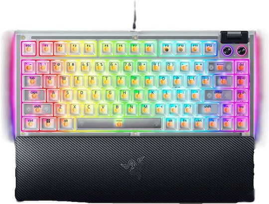 Razer BlackWidow V4 Gaming Mechanical Keyboard 75% with Razer Orange Switches and RGB Lighting English US Phantom White Edition