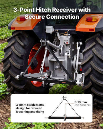 Vevor Three Point Tow Hitch Ball Adapter Quick Hitch Tractor Category 2 Compatible Kubota Mahindra Ford Yanmar John Deere Massey Ferguson Sjxjsqdkbp21yh3a3001v0