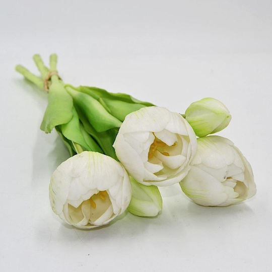 Blumenstrauß 5 Weiße Pfingstrosen Tulpen 39 Cm Lebensnahe Frühlingsdekoration