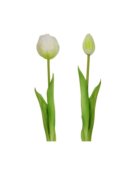 Bouquet 5 White Peony Tulips 39 Cm Life-like Spring Decoration