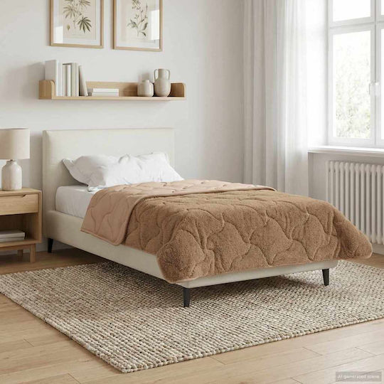 vidaXL Duvet Cover Single 140x220 Taupe