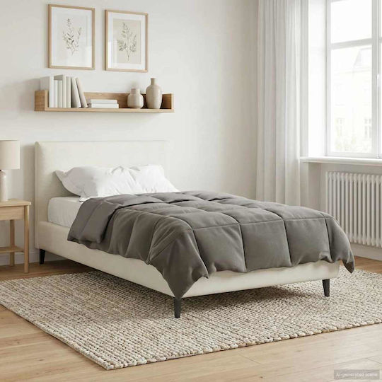 vidaXL Single Duvet Cover 140x220 Light Gray