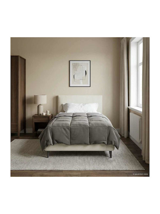 vidaXL Single Duvet Cover 135x200 Light Gray