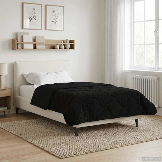 vidaXL Einzelbettbezug 155x220 Schwarz