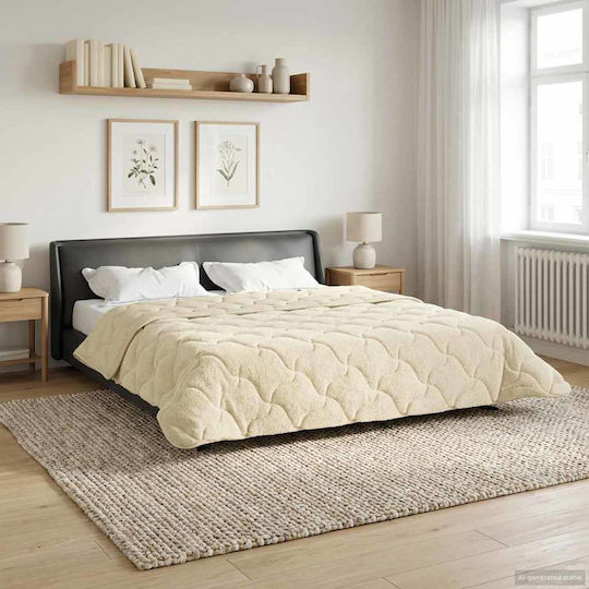 vidaXL Παπλωματοθήκη Διπλή 200x220 Κρεμ