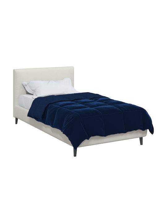 vidaXL Single Duvet Cover Set 155x200cm With Pillowcase Dark Blue