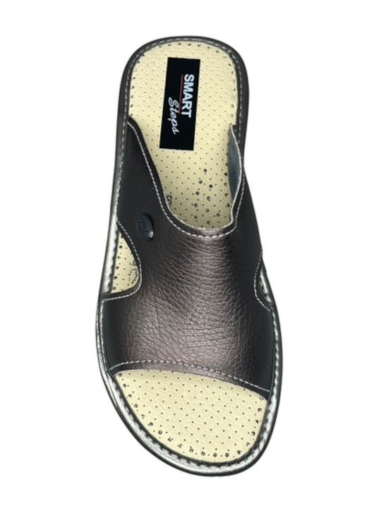 Damen Flache Sandalen Grau