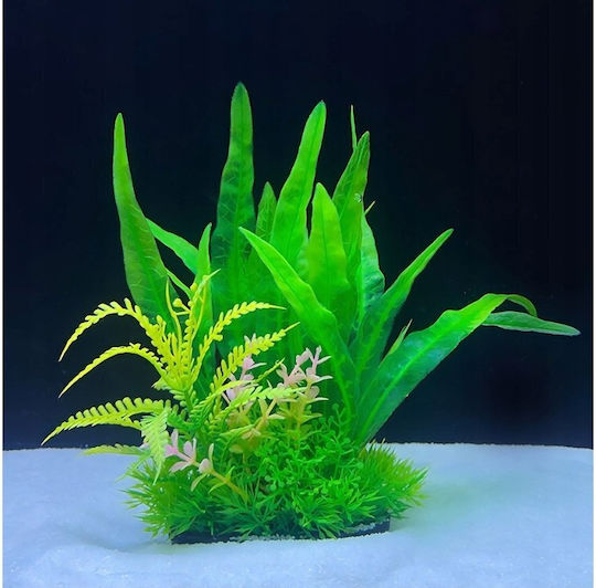 Aqua Natura Plant Aquarium Decoration Green Plastic 18 Cm Fern Forest Seaweed Pink Accent