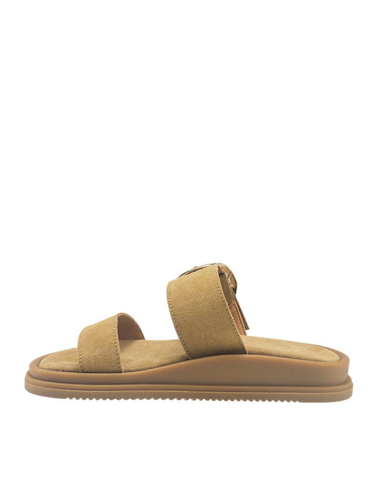 Damen Flache Sandalen Beige