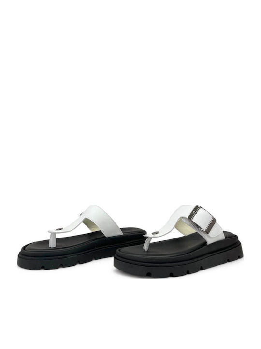 Women's White Flat Sandals