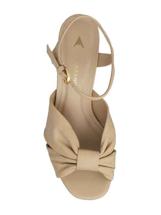 Damen Sandalen Beige Leder