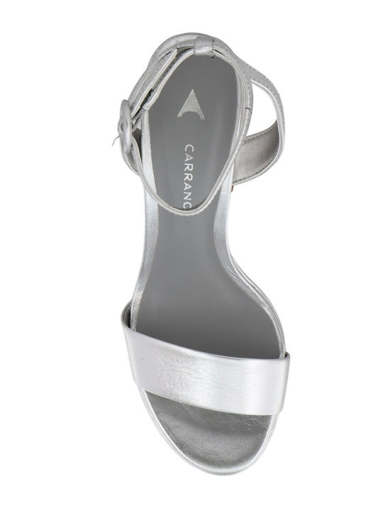Damen Sandalen Aus Leder Silber