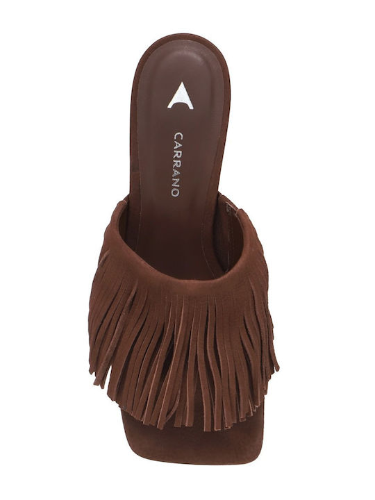 Suede Damen Sandalen Braun