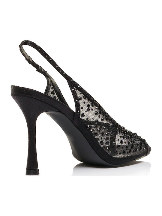 Damen Sandalen mit Strass Schwarz