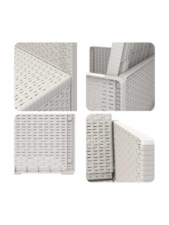 Outdoor Chair Polypropylene White with Cushion 2 Pieces 53x47x88.5 cm