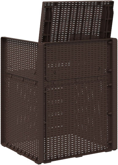 vidaXL Outdoor Chair Polypropylene Brown with Cushion 2 Pieces 53x47x88.5cm