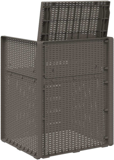 vidaXL Outdoor Chair Polypropylene Light Gray with Cushion 2 Pieces 53x47x88.5 cm