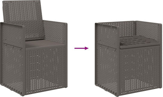 vidaXL Outdoor Chair Polypropylene Light Gray with Cushion 2 Pieces 53x47x88.5 cm