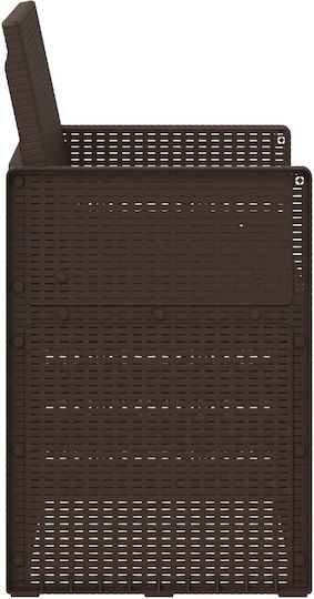 vidaXL Outdoor Chair Polypropylene Brown with Cushion 2 Pieces 53x47x88.5cm