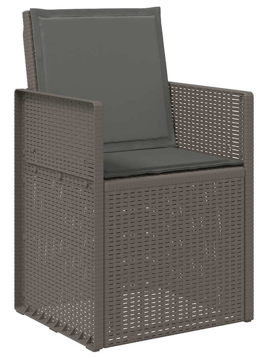 vidaXL Outdoor Chair Polypropylene Light Gray with Cushion 2 Pieces 53x47x88.5 cm