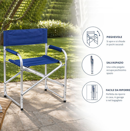 Director Aluminum Chair Blue 57x48x78cm