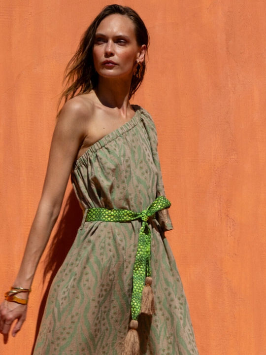 Summer Maxi Dress for Wedding - Christening Olive