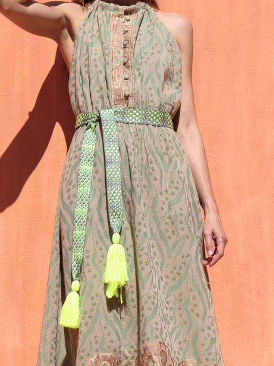 Summer Maxi Dress for Wedding and Christening Olive