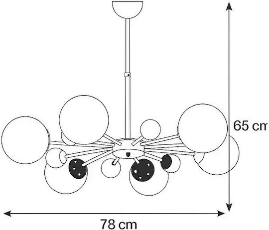 Stewehome Nairobi 6 Becuri Auriu Lumini Suspendate E27 78x65cm