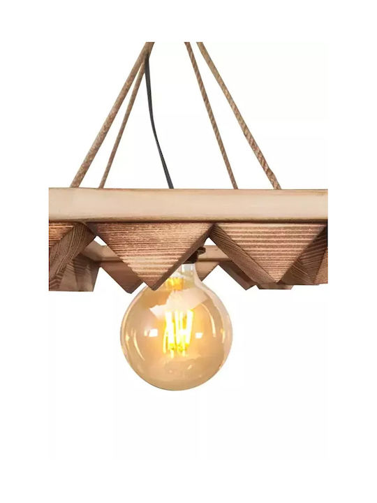 Stewehome Wooden Rustic Lighting Rope E27 Living Room 26 X 26 Cm