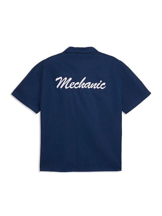 Kurzärmeliges Herrenhemd Blau