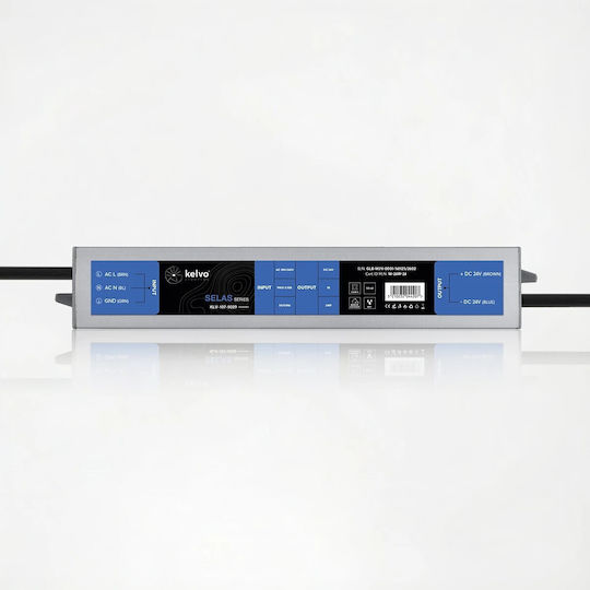 kelvo Adjustable LED Power Supply Waterproof IP67 Power 24W with Output Voltage 24V