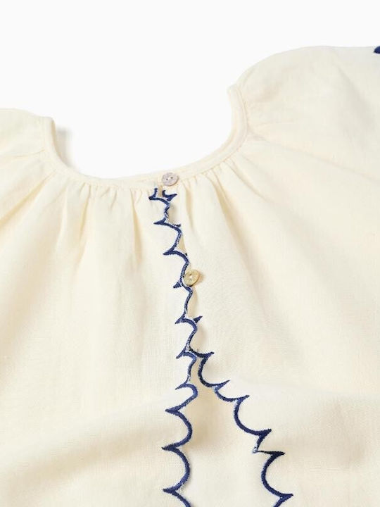 Kids Short-Sleeved Top Ecru