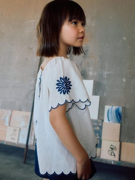 Kids Short-Sleeved Top Ecru