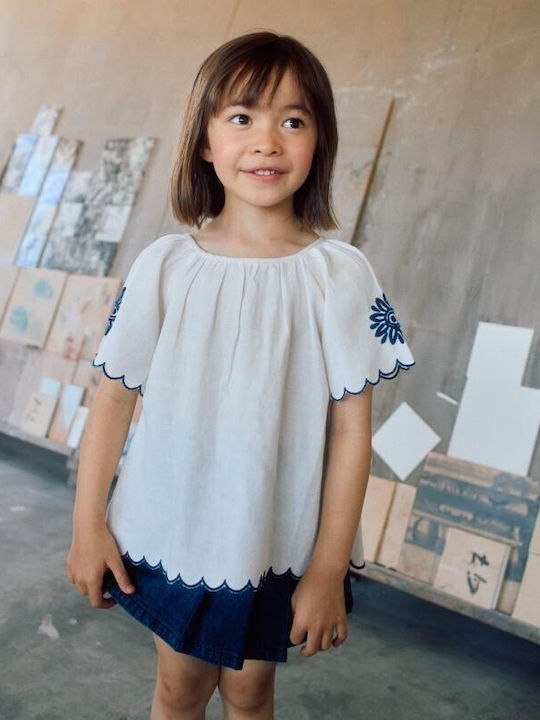 Kids Short-Sleeved Top Ecru