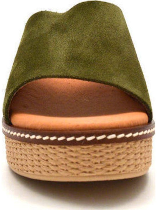 Women's Summer Platforms In Slipper Style Green