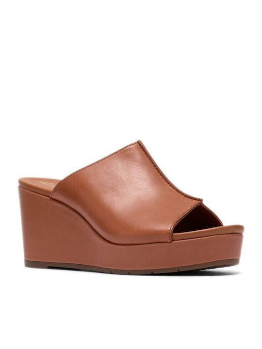 Sabina Summer Women's Platform Slippers Style Tabac Brown