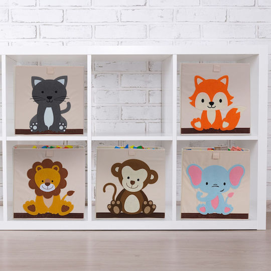 Relaxdays Foldable Fabric Gray Toy Storage Box 33x33x33cm
