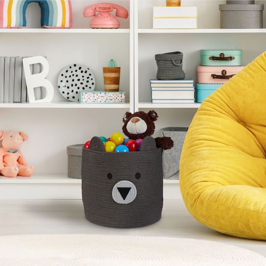 Relaxdays Children's Foldable Brown Fabric Laundry Basket 32x33cm