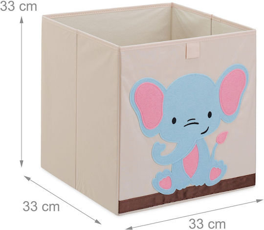 Relaxdays Foldable Fabric Gray Toy Storage Box 33x33x33cm
