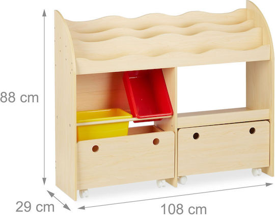 Bibliotecă de Pardoseală din Plastic Maro 108x29x88cm