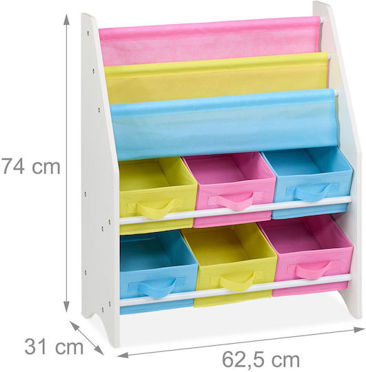 Bibliotecă de Pardoseală din Lemn Multicoloră 74x62.5x31cm