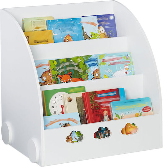 Bibliotecă de Pardoseală din Lemn Albă 60x58x45cm