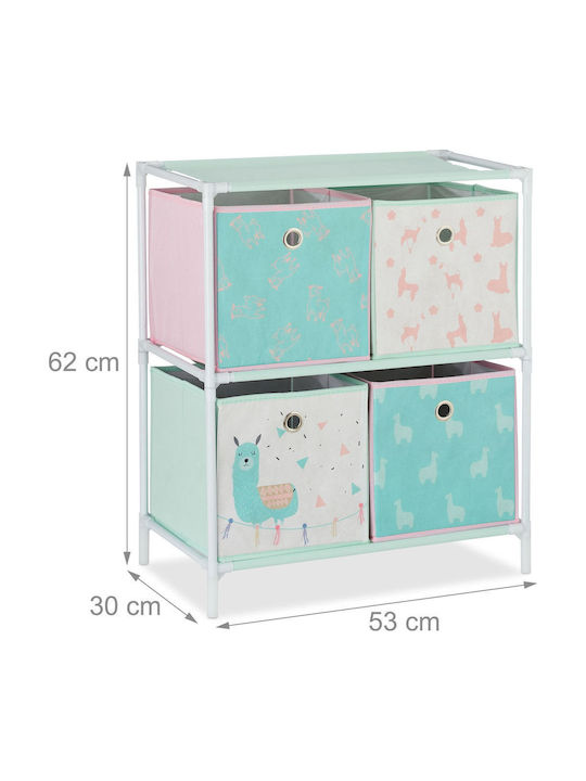 Relaxdays Sistem De Depozitare Jucării Pliabil Din Plastic Multicolor 62x53x30cm