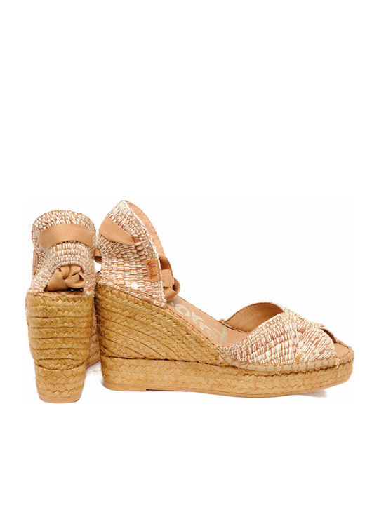 Sommer Damenplattformen in Stil Espadrilles Goldene