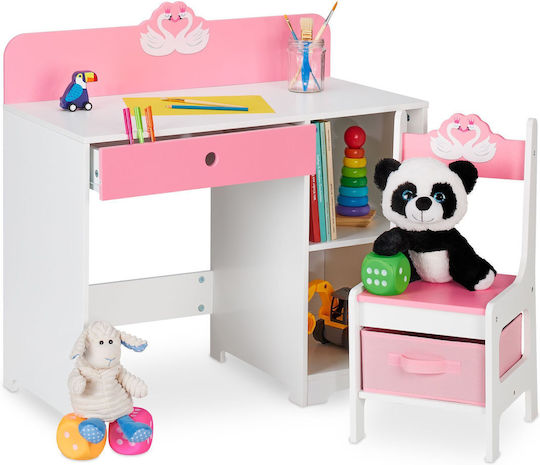 Birou Pentru Copii Roz Relaxdays