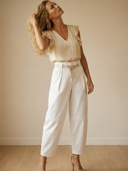 Women's White Suit in Loose Fit