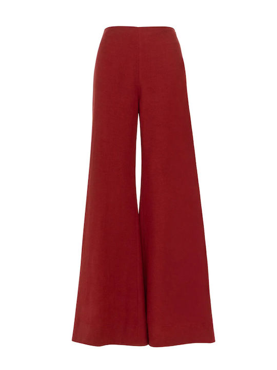 Women's High Rise Pantaloons in Straight Leg Style Red