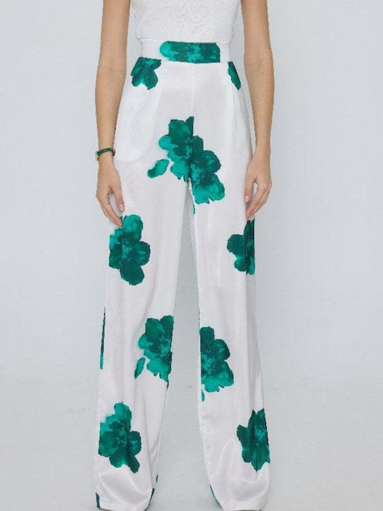 Donella Pantalon Dama Din Țesătură Verde